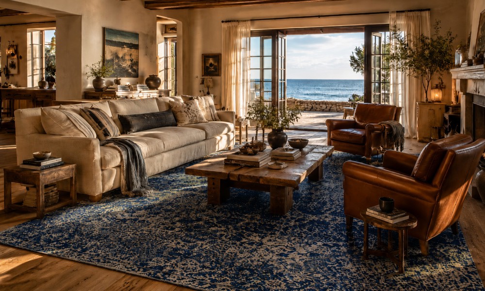 nautical rugs and coastal grandmother aesthetic